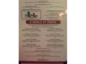Casa Nuova Italian Restaurant menu photo