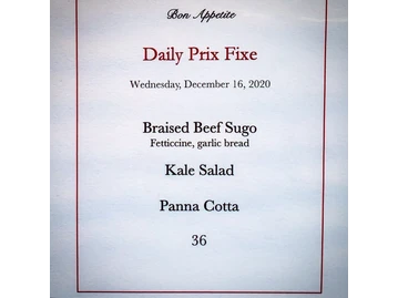 Casanova menu photo