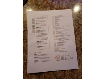 Casi Cielo menu photo
