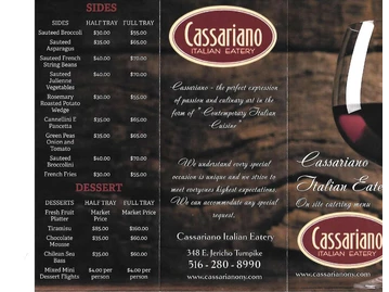 Cassariano Italian Eatery Lakewood Ranch menu photo