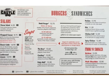 Castle Cafe menu photo