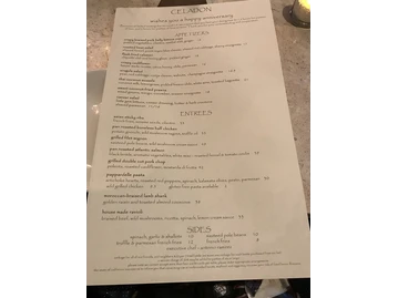 Celadon menu photo