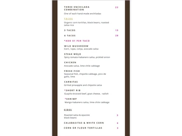 Cha Cha's Latin Kitchen menu photo