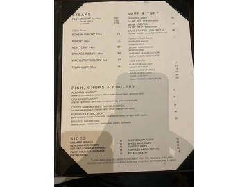 Charlie Palmer Steak Reno menu photo