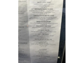Chart House menu photo