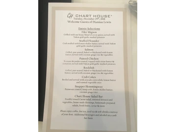 Chart House menu photo