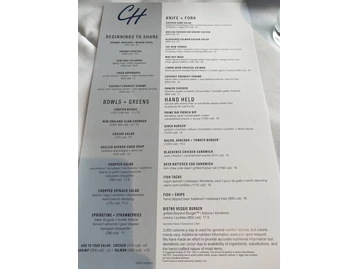 Chart House menu photo