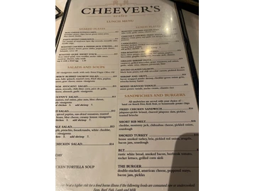 Cheever's Cafe menu photo