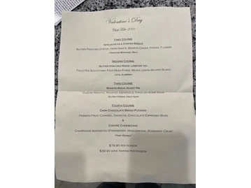 Chef's Table menu photo