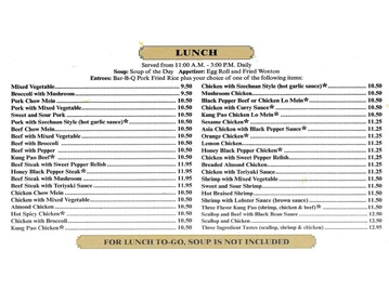 Chester's Asia Chinese Restaurant menu photo