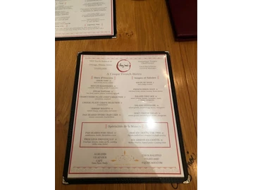 Chez Moi menu photo