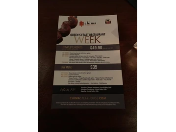 Chima Steakhouse menu photo