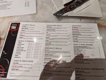 Chin Chin Las Vegas menu photo