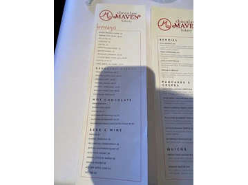 Chocolate Maven menu photo