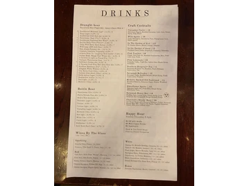 Churchill's menu photo