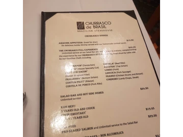 Churrasco de Brasil Brazilian Steakhouse menu photo