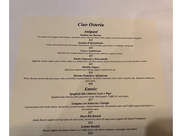 Ciao Osteria menu photo
