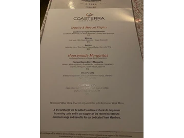 Coasterra menu photo