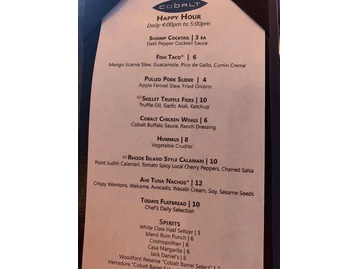 Cobalt menu photo