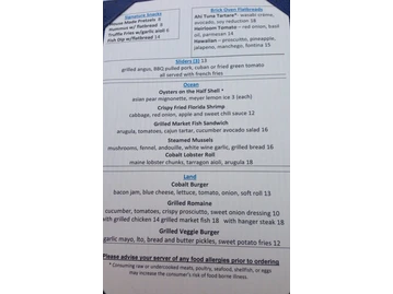 Cobalt menu photo