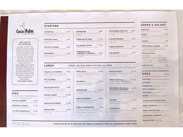 Coco Palm Restaurant menu photo