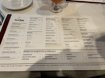 Coco Palm Restaurant menu photo