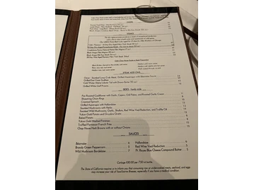 Cole's Chop House menu photo