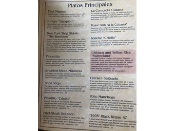 Columbia Restaurant menu photo