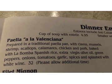 Columbia Restaurant Sand Key menu photo