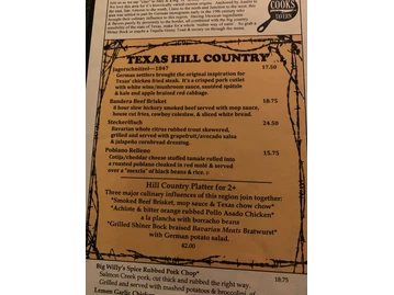 Cooks Tavern menu photo