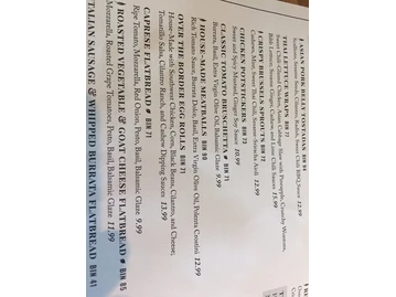 Cooper's Hawk menu photo