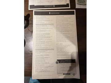 Cooper's Hawk menu photo