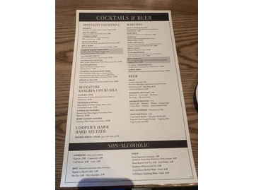 Cooper's Hawk Winery & Restaurant menu photo