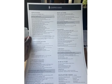 Cooper's Hawk Winery & Restaurant menu photo