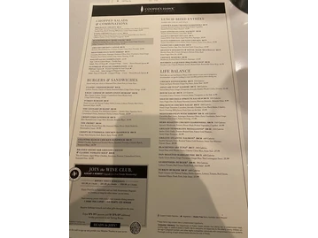 Cooper's Hawk Winery & Restaurants menu photo