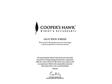 Cooper's Hawk Winery & Restaurants menu photo