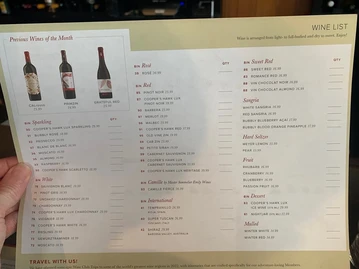 Cooper's Hawk Winery & Restaurants menu photo