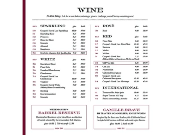 Cooper's Hawk Winery & Restaurants menu photo