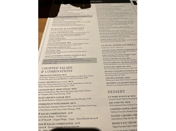 Cooper's Hawk Winery & Restaurants menu photo