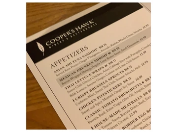 Cooper’s Hawk Winery & Restaurant menu photo