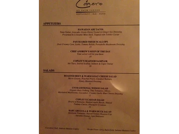 Copley's on Palm Canyon menu photo
