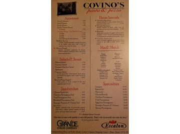 Covino's Pasta & Pizza menu photo