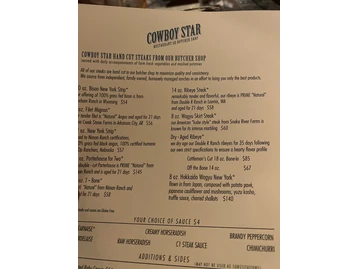 Cowboy Star Restaurant and Butcher Shop menu photo