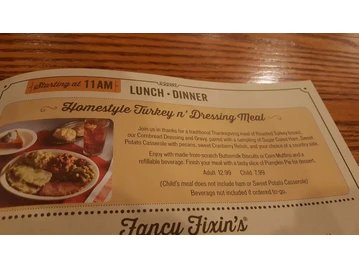Cracker Barrel Old Country Store menu photo