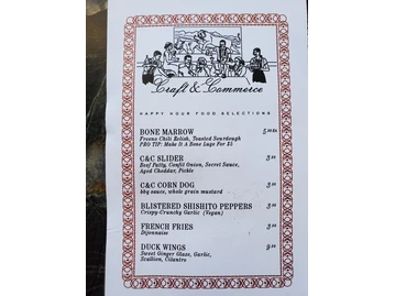 Craft & Commerce menu photo