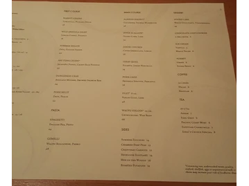 Craft Los Angeles menu photo