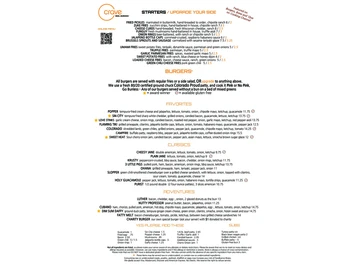 Crave Real Burgers- Colorado Springs menu photo