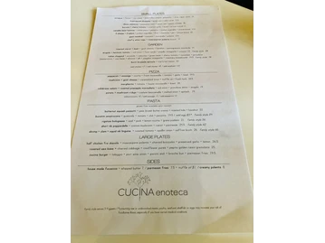 CUCINA enoteca Newport Beach menu photo
