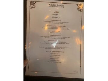 Cucina Rustica menu photo
