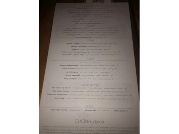 CUCINA urbana menu photo